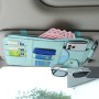 2 PCS Auto Sun Visor Card Clip Business Card Glasses Clip Zipper Car Mobile Phone Document Folder(Blue)