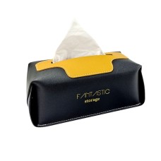 SJM0041 Car PU Paper Tissue Box Hotel Napkin Paper Box Toilet Paper Box(Black)