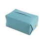 2 PCS Car Leather Tissue Box Home Paper Towel Storage Box(Light Blue)