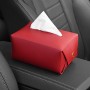 2 PCS Car Leather Tissue Box Home Paper Towel Storage Box(Red Wine)