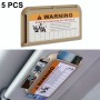 5 PCS Car Sun Visor Card Holder Pass Fuel Card Holder Parking Number Card(Beige Bagged)
