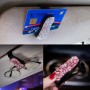 Car Pure Color Diamond Mounted Glasses Bill Clip Holder (Pink)