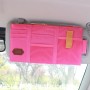 Multi-functional Auto Car Sun Visor Sunglass Holder Card Storage Holder Inner Pouch Bag(Pink)