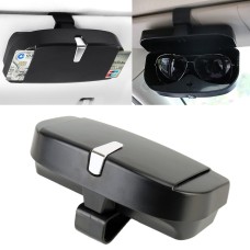 Car Multi-functional Glasses Case Sunglasses Box with Card Slot, Flat Style (Black)