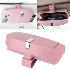 Car Multi-functional Glasses Case Sunglasses Box with Card Slot, Flat Style (Pink)