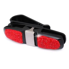 Алмазное монтированное вращающиеся автомобильные очки зажима с зажимами бумаги (красный)