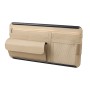 Car Sun Block Glasses Case Document Holder Car Plastic Frame Zipper Type Multi-Function Card Bag Storage Bag(Beige)