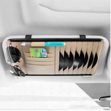 DERANFU Car Sun Visor Storage Multi-Function CD Clip Glasses Clip(Beige)