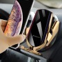 Car QC Fast Charging QI Standard GPS Automatic Induction Wireless Charger Air Vent Bracket(Gold)