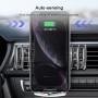 H9 QC3.0 Infrared Induction Magnetic Car Wireless Charging Mobile Phone Holder with Micro USB + 8 Pin + Type-C / USB-C Magnetic Connector(Black)