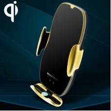 H9 QC3.0 Infrared Induction Magnetic Car Wireless Charging Mobile Phone Holder with Micro USB + 8 Pin + Type-C / USB-C Magnetic Connector(Gold)