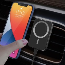 X16 Magsafe Car Air Outlet Vent Mount Clamp Holder 15W Fast Charging Qi Magnetic Wireless Charger(Black)