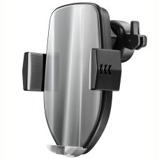 HAMTOD M20 10W Air Outlet 360 Degree Rotation QI Intelligent Sensor Car Wireless Charging Holder(Silver)