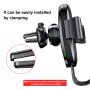 Baseus 5V 2A PC + Silicone Gravity Holder Clamp Car Air Outlet Vent Fast Wireless Charger, For iPhone, Galaxy, Sony, Lenovo, HTC, Huawei, and other Smartphones(Black)