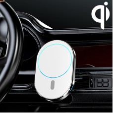 JJT-968 15W Max Output Magnetic Car Air Outlet Bracket Wireless Charger(White)