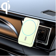 JJT-969 15W Max Output Magnetic Car Air Outlet Bracket Wireless Charger(Green)