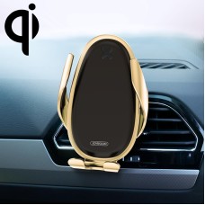 JOYROOM JR-ZS199 Speed Series Qi Standard Air Outlet Wireless Induction Charging Car Bracket(Gold)