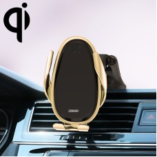 JOYROOM JR-ZS199 Speed Series Qi Standard Air Outlet + Center Control Console Wireless Induction Charging Car Bracket(Gold)