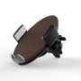 15W Fully Automatic Smart Sensor Magnetic Car Wireless Fast Charge Bracket For 4.0-6.4 Inch Mobile Phones(Brown)