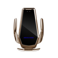 H10 15W Automatic Wireless Charging Car Mobile Phone Bracket, Style: Magnetic Suction Head+Capacitor(Magic Gold)