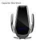 H10 15W Automatic Wireless Charging Car Mobile Phone Bracket, Style: Capacitor(Star Silver)