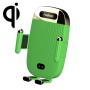 S18 15W Car Wireless Charger Phone Holder, Color: Green  With Suction Cup Bracket