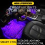 4 in 1 3.2W 12 LEDs RGB Car Interior Floor Decoration Atmosphere Colorful Neon Light Lamp with Wireless Remote Control And Voice Control Function