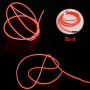 YouOKLight Neon EL Cold Round Flexible Strip Light with 3V Battery Box for Dance Party Car Decoration, Length: 3m(Red Light)