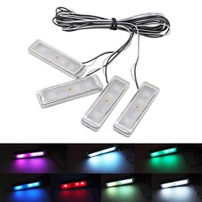 4 PCS Universal Car Colorful LED Inner Handle Light Atmosphere Lights Decorative Lamp DC12V / 0.5W Cable Length: 70cm (Colour)