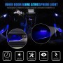 4 PCS Universal Car LED Inner Handle Light Atmosphere Lights Decorative Lamp DC12V / 0.5W Cable Length: 75cm (Ice Blue Light)