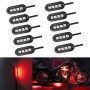 10 PCS Universal Car / Motorcycles LED Atmosphere Lights Inner Decorative Lamp DC12V(Red Light)