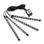 4 in 1 Universal Car USB 8-color APP Control LED Atmosphere Light Decorative Lamp, with 12LEDs Lamps Cable Length: 1.5m