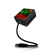 C208 5V 0.1W IPX4 USB Car Rotating Star Lights Red Green Starry Sky Atmosphere Lamp