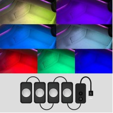 A17 Car Colorful Voice-activated RGB Foot LED Atmosphere Light, Single Light Pure Color Version
