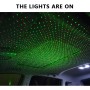 Car Two-color USB Star Dome Light Atmosphere Laser Projection Decorative Light, Constantly Bright Version(Red Green)