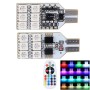 2 PCS Colorful 39MM T10 Port Remote Control Car Dome Lamp LED Reading Light with 12 LED Lights