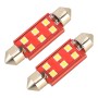 2 ПК 41 мм DC12V / 2,2W / 6000K / 130LM 6LEDS SMD-3030 Лампа для чтения автомобилей (белый свет)