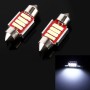 2 PCS 2W 100 LM 6000K 31MM 4 SMD-7020 LEDs Bicuspid Port Decoding Car Dome Lamp LED Reading Light, DC 12V(White Light)