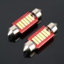 2 PCS 2W 100 LM 6000K 36MM 6 SMD-7020 LEDs Bicuspid Port Decoding Car Dome Lamp LED Reading Light, DC 12V(White Light)