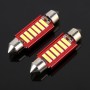 2 PCS 2W 100 LM 6000K 41MM 6 SMD-7020 LEDs Bicuspid Port Decoding Car Dome Lamp LED Reading Light, DC 12V, White Light (Red)