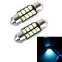 2 PCS DC 12V 2W 31MM 8 SMD-3528 LEDs Bicuspid Port Decoding Car Dome Lamp LED Reading Light(Ice Blue Light)