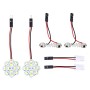 2 PCS 3W 200 LM 6000K Flower Shape Car Auto Interior Doom Reading Light with 12 SMD-5630 LED Lamps Bicuspid and T10 Adapter Cable, DC 12V(White Light)