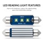 2pcs 31mm IC12V /  2.76W / 0.23A / 300LM 3LEDs SMD Car Reading Lamp Dome Light