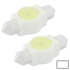 36mm 1.5W White Ceramic LED Car Signal Light Bulb, DC 12V (Pair)