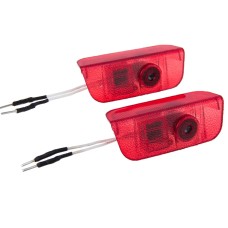 Car Door LED Laser Welcome Decorative Light for VW, LED Laser VW Logo (Pair)(Red)