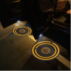 LED Infrared Induction Car Door Welcome Light Night Projection Ambient Light, Specification: Energy Circle (Yellow)(1 Pair/Box)