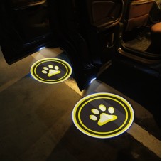 LED Infrared Induction Car Door Welcome Light Night Projection Ambient Light, Specification: Cat Claw (Yellow)(1 Pair/Box)