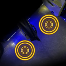 Светодиодный инфракрасный индукционный автомобиль Дверь Добро пожаловать световую проекцию. Окружающий свет, спецификация: современный круг (желтый) (1 пара/коробка)