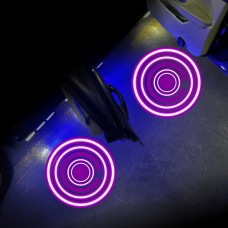 LED Infrared Induction Car Door Welcome Light Night Projection Ambient Light, Specification: Modern Circle (Purple)(1 Pair/Box)