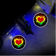 LED Infrared Induction Car Door Welcome Light Night Projection Ambient Light, Specification: XXXX4 (Colorful)(1 Pair/Box)